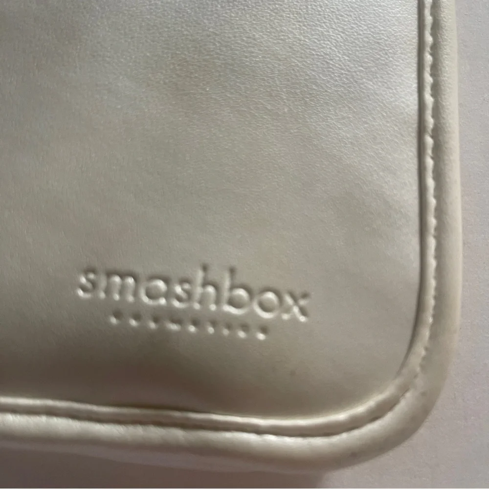 Smashbox white makeup brushes foldover bag travel pouch